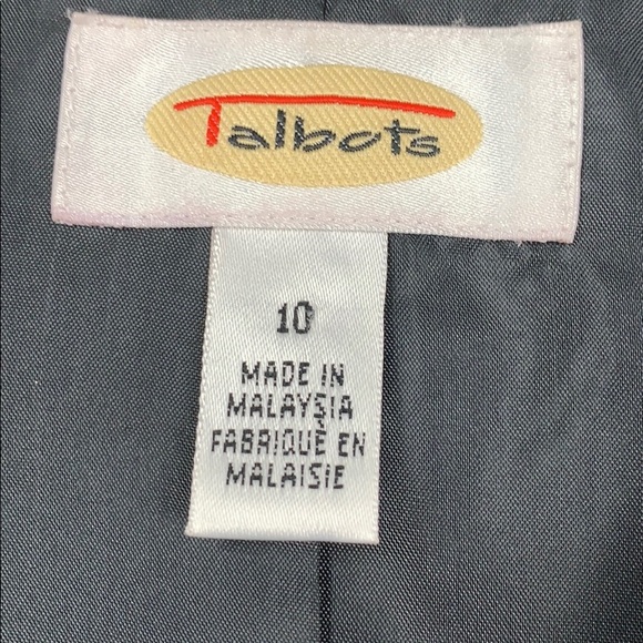 Talbots grey pinstriped blazer size 10. 85% wool - Picture 5 of 7